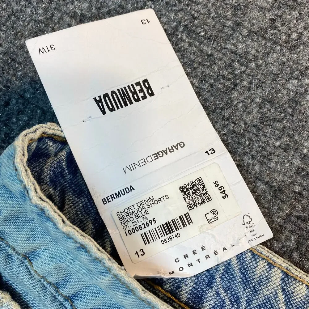 Brand New Garage Denim Women's Size 13/31 Bermuda Denim Jean Niko Blue - Picture 3 of 6